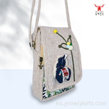 Mei Yi Arts Bolso bandolera con tapa abatible y poni étnico